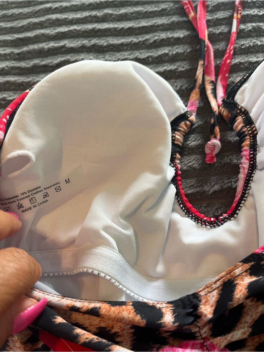 New leopard and floral all ruched swimsuit. - Picture 6 of 7